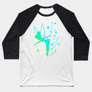 Tinkerbell Ombre Sillhouette Baseball T-Shirt